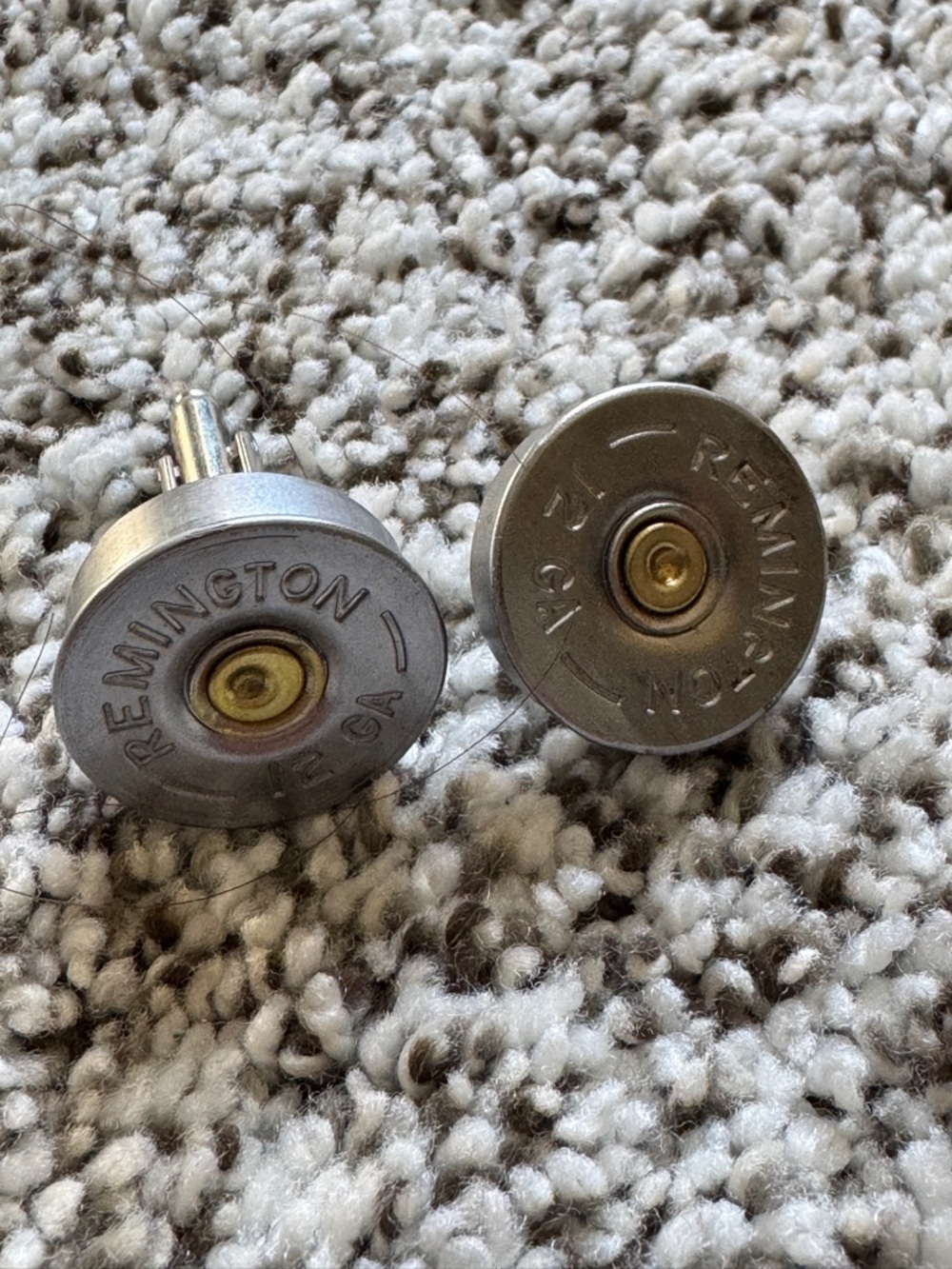 Remington Silver and Brass Shotgun Shell Head Cufflinks